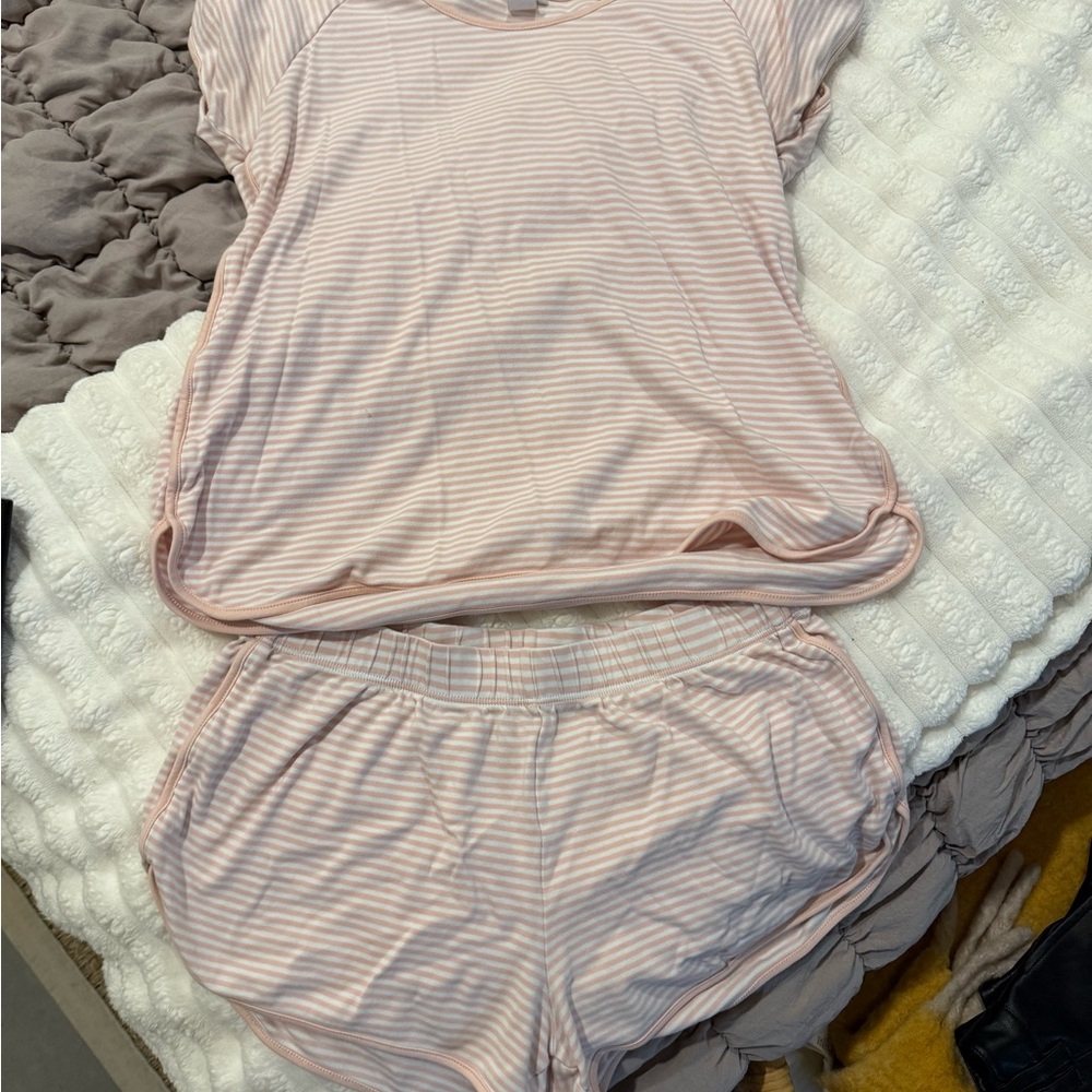 Soft Pink Striped Pajama Set